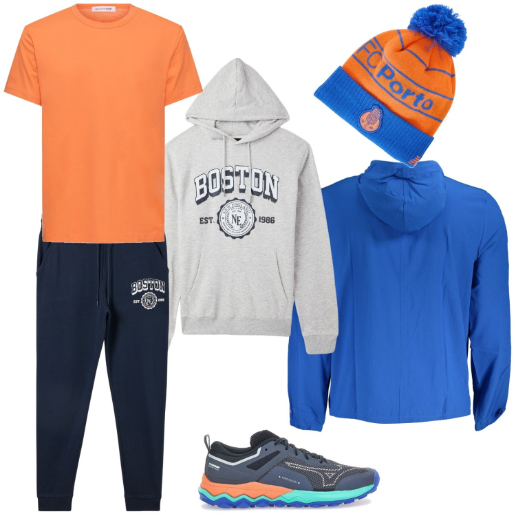 Outfit uomo - Il berretto per lo sport in inverno. Stile Casual per Sport. Abbinamento con felpe sportive, pantaloni sportivi, berretti, t-shirt, giacche sportive, scarpe sportive.