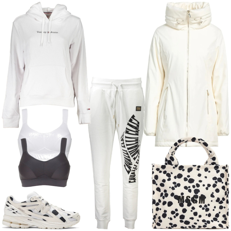 Outfit donna - Gennaio in palestra - @susystyle. Stile Basic per Tutti i giorni. Abbinamento con reggiseni, piumini, scarpe sportive, shopping bag, felpe con cappuccio, pantaloni.