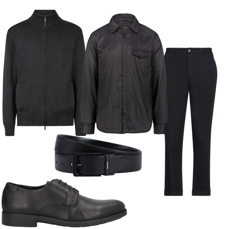 Outfit uomo - Il grigio per l\'ufficio. Stile Casual per Tutti i giorni. Abbinamento con scarpe stringate, pantaloni, cinture, giacche, cardigans.