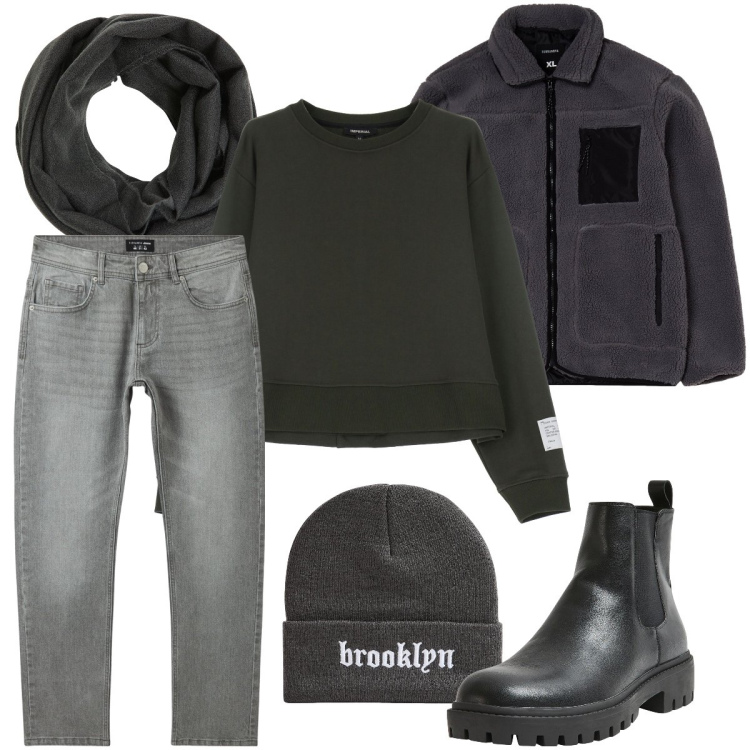 Outfit uomo - Il giubbotto in pile. Stile Casual per Tutti i giorni. Abbinamento con sciarpe, stivali e stivaletti, jeans, giacche, berretti, felpe.
