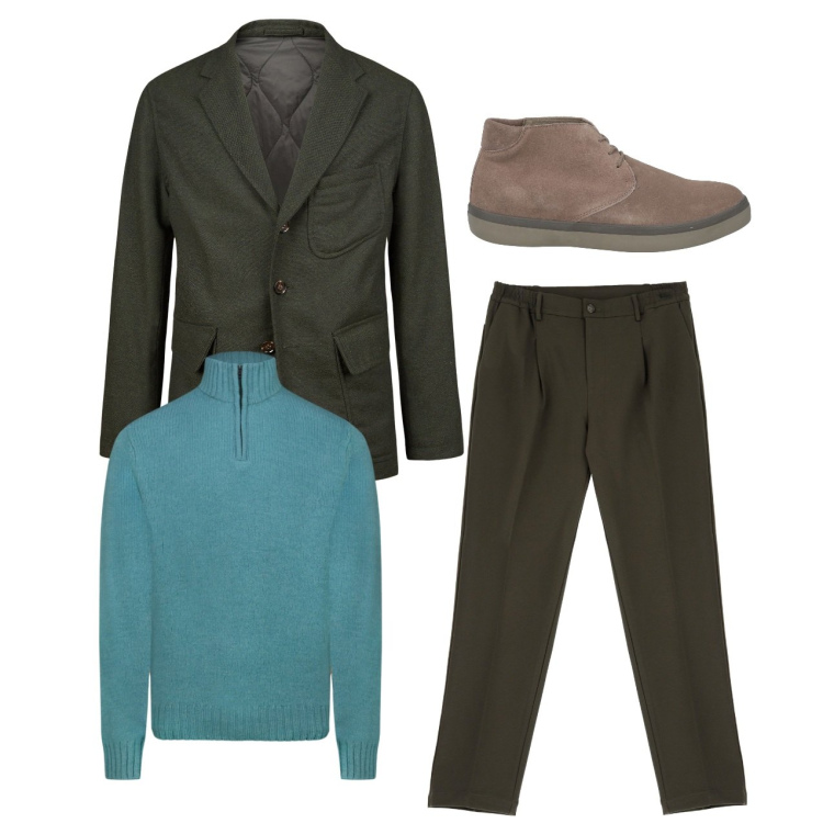 Outfit uomo - Vagamente dandy. Stile Trendy per Serata speciale. Abbinamento con stivali e stivaletti, pantaloni, giacche, maglieria.
