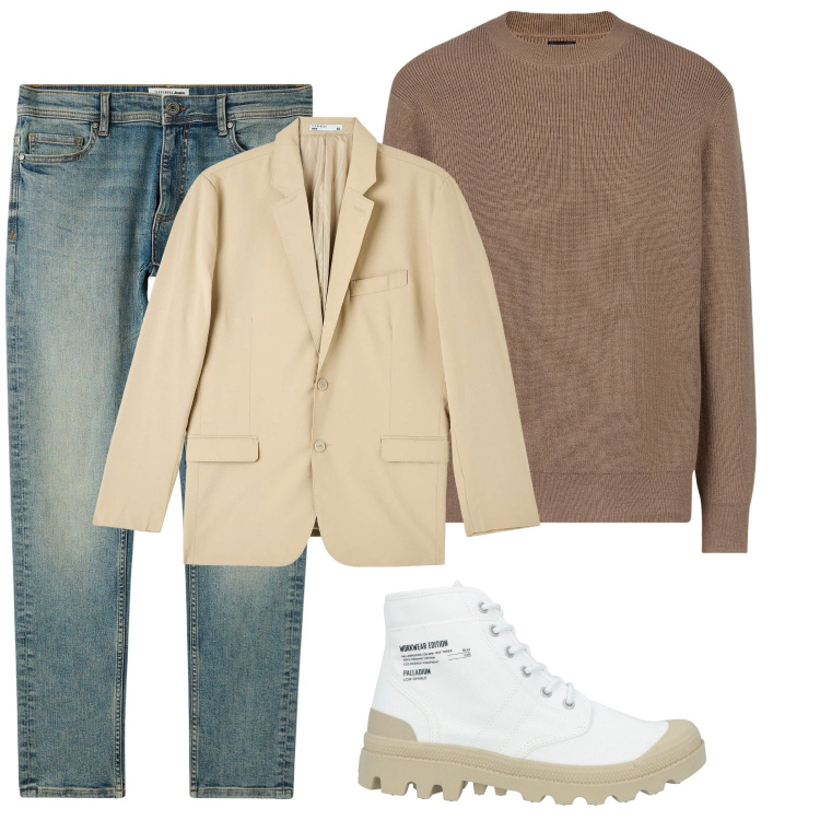 Outfit uomo - Total look #2036883. Stile Business/Elegante per Ufficio. Abbinamento con stivali e stivaletti, giacche, jeans skinny, maglieria.
