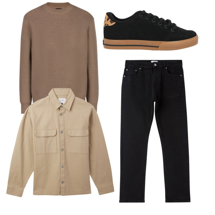 Outfit uomo - Sobrio ed elegante. Stile Casual per Tutti i giorni. Abbinamento con sneakers, cappotti, pantaloni, maglieria.