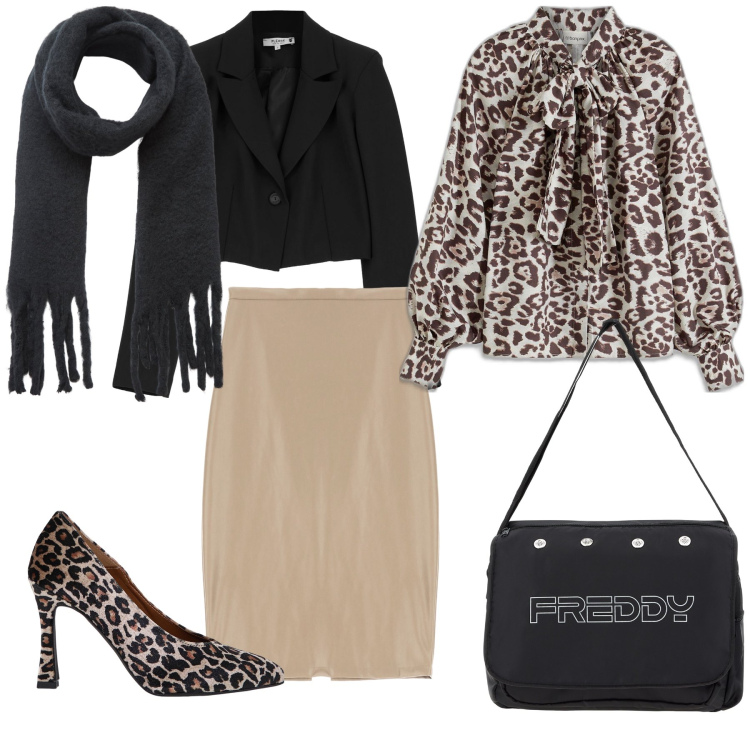 Outfit donna - Domenica pomeriggio. Stile Urban per Tutti i giorni. Abbinamento con camicie, sciarpe, blazer, décolleté, borse messenger, gonne.