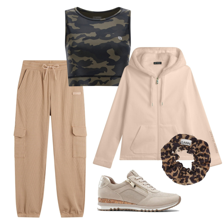 Outfit donna - Gennaio in palestra - @susystyle. Stile Basic per Sport. Abbinamento con sneakers, felpe con cappuccio, pantaloni sportivi, top sportivi, accessori per capelli.