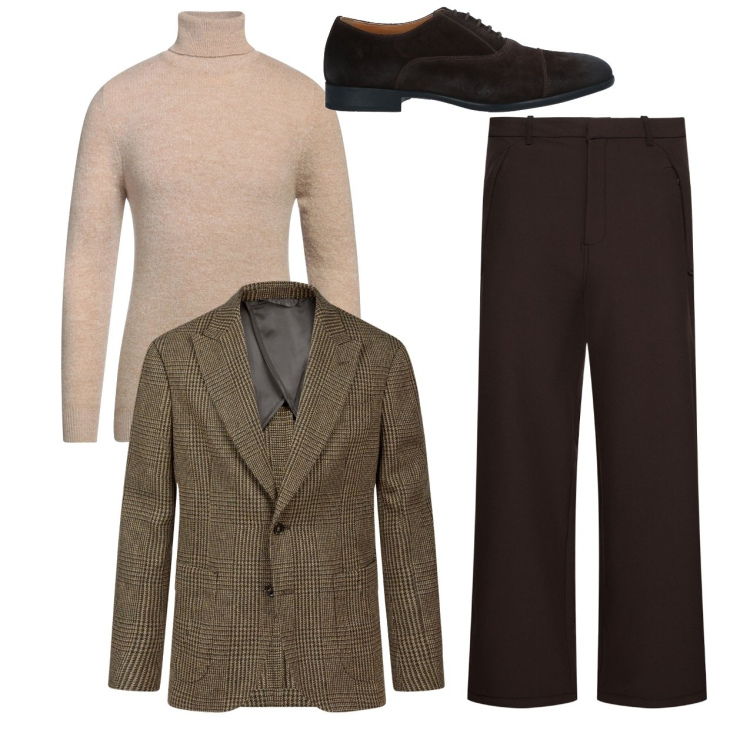 Outfit uomo - Una giacca trendy. Stile Trendy per Tutti i giorni. Abbinamento con maglieria, scarpe stringate, giacche, pantaloni.