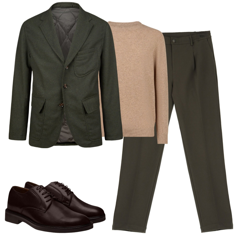 Outfit uomo - Total look #2037215. Stile Trendy per Tutti i giorni. Abbinamento con pantaloni, scarpe stringate, giacche, maglieria.