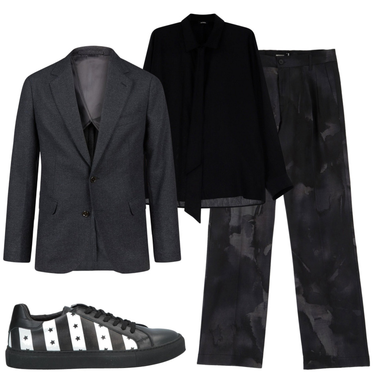 Outfit uomo - Total look #2037233. Stile Trendy per Serata speciale. Abbinamento con sneakers, pantaloni, camicie, giacche.