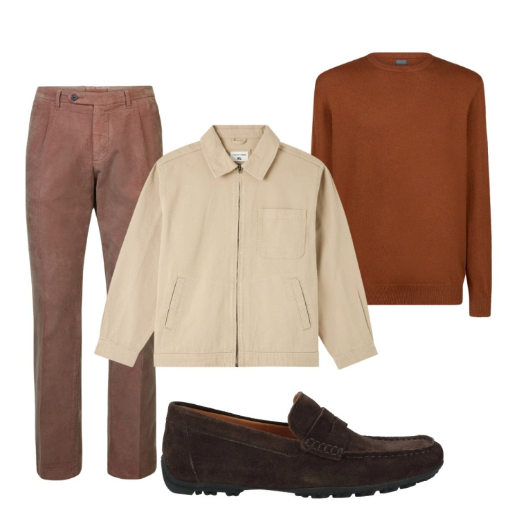 Outfit uomo - Total look #2037389. Stile Casual per Tutti i giorni. Abbinamento con scarpe stringate, giacche, maglieria, pantaloni.