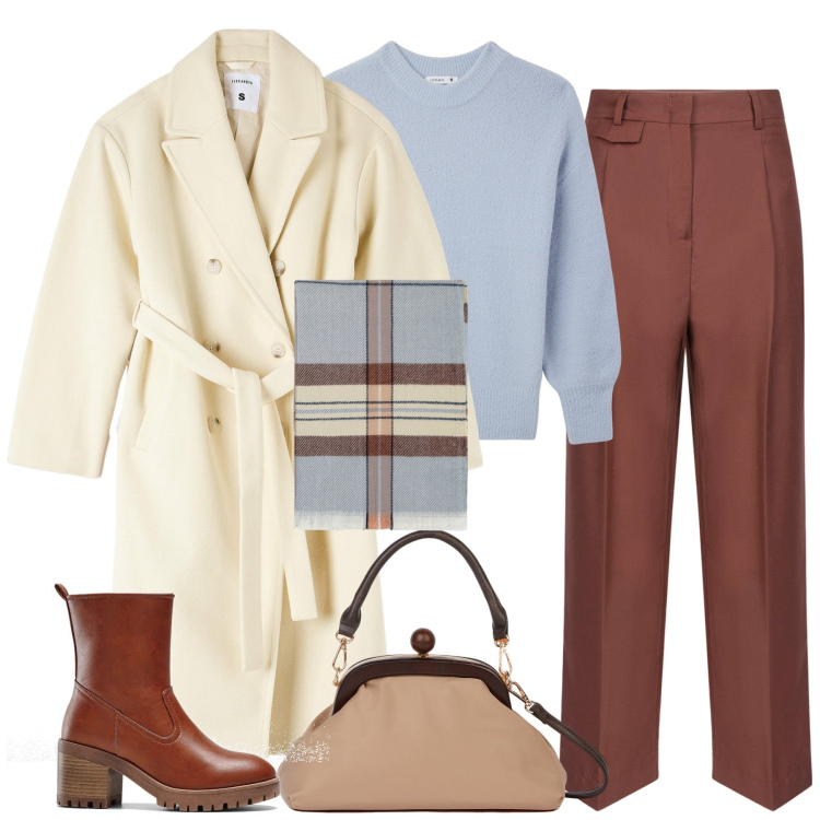 Outfit donna - La sciarpa dettaglio di stile. Stile Urban per Tutti i giorni. Abbinamento con stivaletti, cappotti, maglieria, sciarpe, pantaloni, clutch.