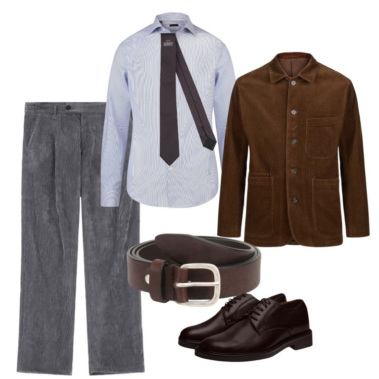 Outfit uomo - Un tocco di velluto. Stile Business/Elegante per Ufficio. Abbinamento con cravatte, cinture, pantaloni, scarpe stringate, giacche, camicie.