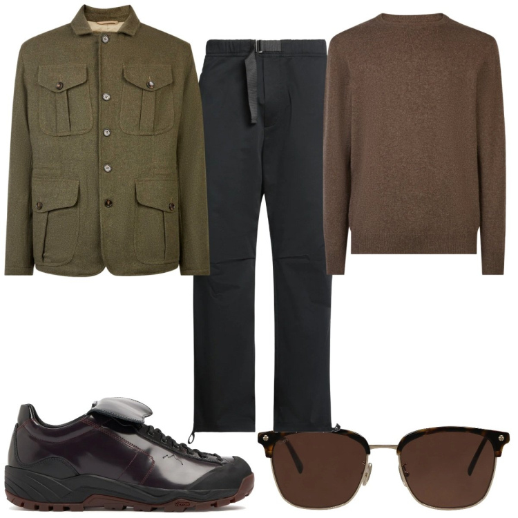 Outfit uomo - Total look #2037594. Stile Casual per Tutti i giorni. Abbinamento con pantaloni, occhiali da sole, maglieria, giacche, sneakers.