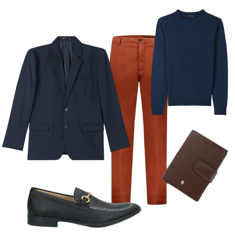 Outfit uomo - Total look #2037736. Stile Business/Elegante per Ufficio. Abbinamento con scarpe stringate, maglieria, giacche, portafogli, pantaloni.