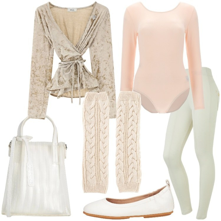 Outfit donna - Modern dance. Stile Romantica per Sport. Abbinamento con calzini, borse a mano, ballerine, body, jeggings, top.