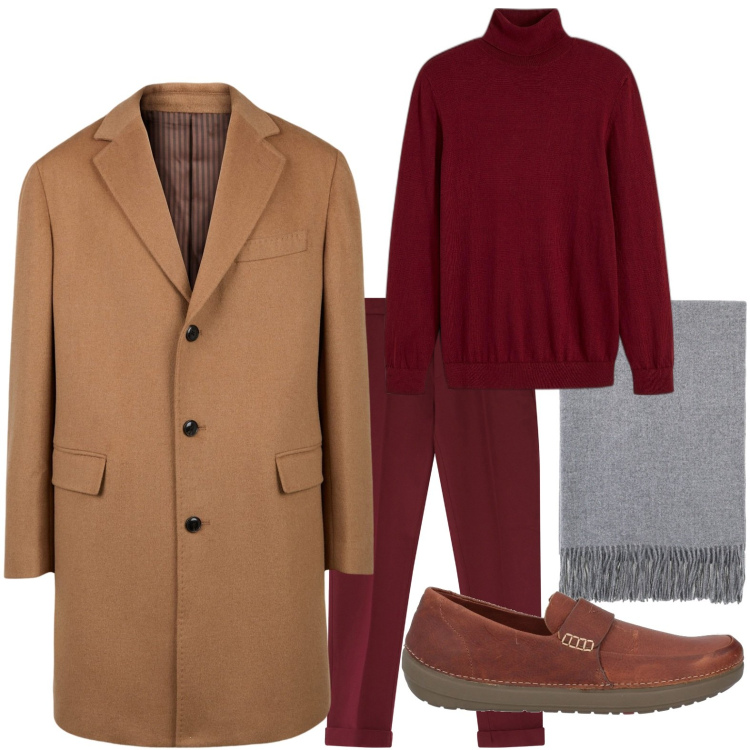 Outfit uomo - Stile raffinato. Stile Trendy per Tutti i giorni. Abbinamento con maglieria, scarpe stringate, pantaloni, sciarpe, cappotti.