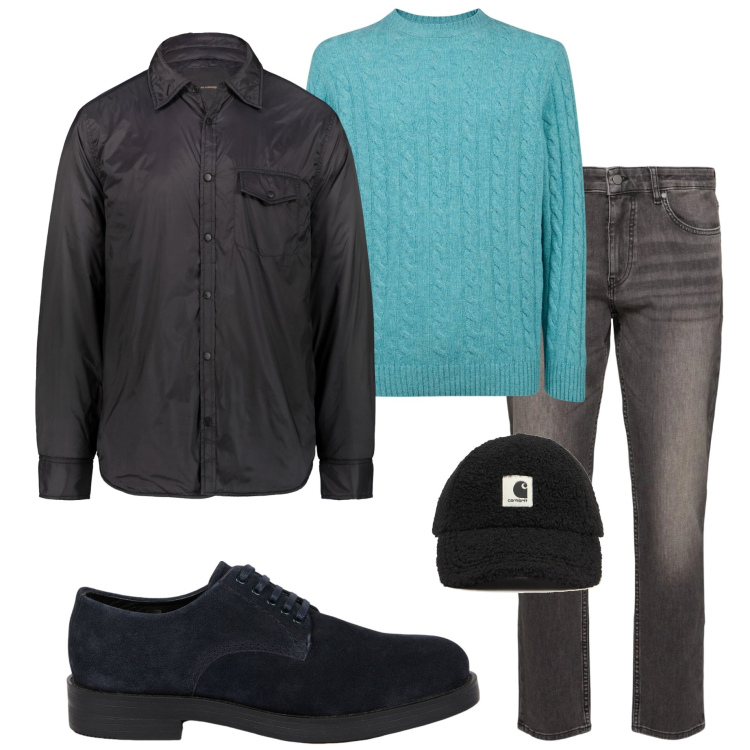Outfit uomo - Tutti i giorni. Stile Urban per Tutti i giorni. Abbinamento con giacche, maglieria, jeans, scarpe stringate, cappelli.