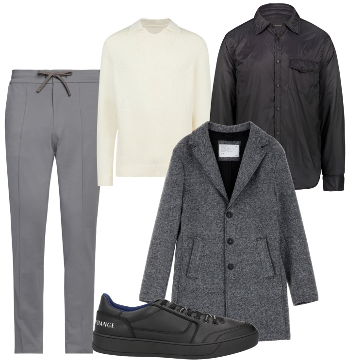 Outfit uomo - Panna a Londra. Stile Casual per Tutti i giorni. Abbinamento con pantaloni skinny, sneakers, cappotti, giacche, maglieria.
