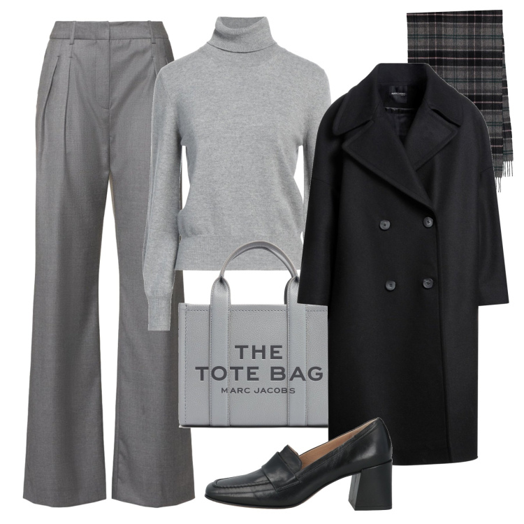 Outfit donna - Classe minimal da mattina a sera. Stile Minimal per Tutti i giorni. Abbinamento con cappotti, maglieria, mocassini, borse tote, sciarpe, pantaloni.