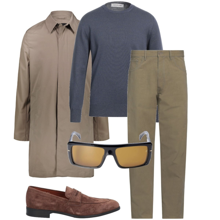 Outfit uomo - I mocassini scamosciati. Stile Business/Elegante per Ufficio. Abbinamento con pullovers, pantaloni, scarpe stringate, giacche, occhiali da sole.