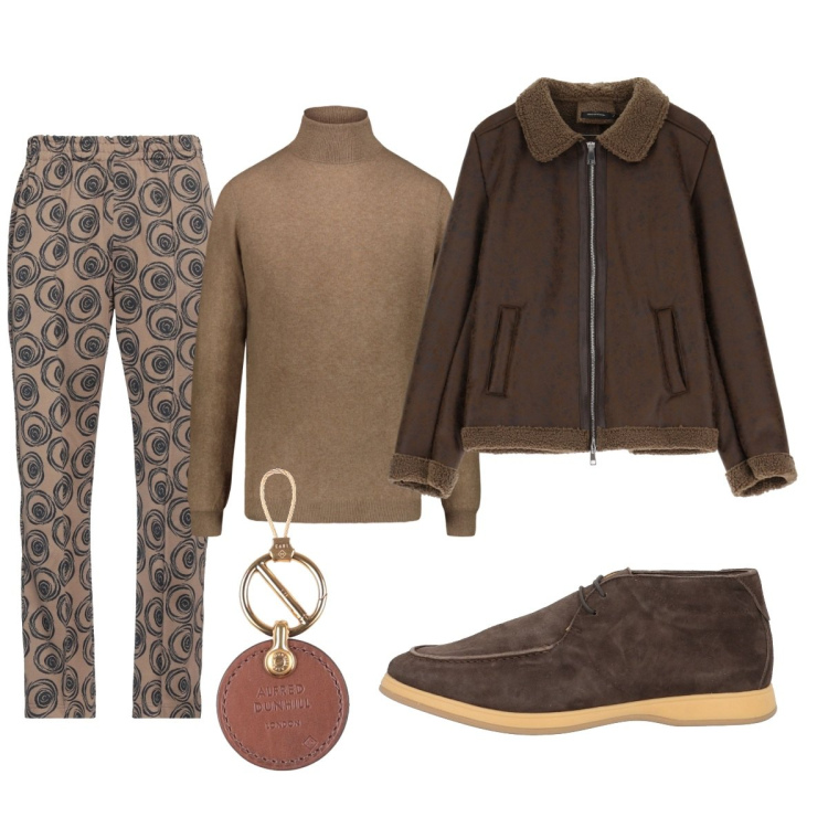 Outfit uomo - Total look #2038437. Stile Trendy per Tutti i giorni. Abbinamento con pantaloni, portachiavi, stivali e stivaletti, giacche, maglieria.