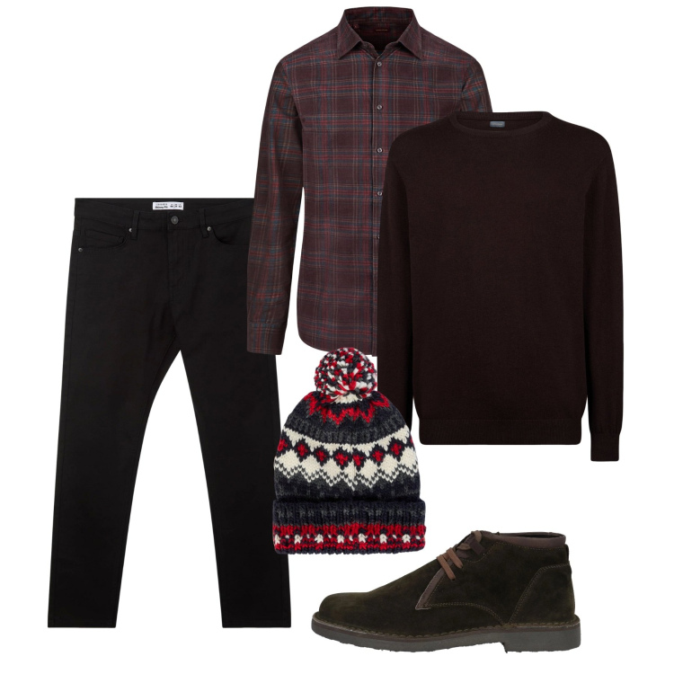 Outfit uomo - Impercettibili gradazioni. Stile Urban per Serata speciale. Abbinamento con stivali e stivaletti, pantaloni skinny, maglieria, berretti, camicie.