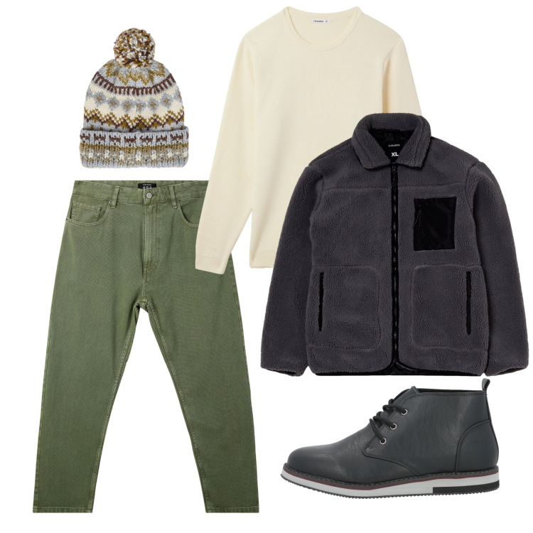 Outfit uomo - Il berretto antifreddo. Stile Casual per Tutti i giorni. Abbinamento con stivali e stivaletti, pantaloni, giacche, maglieria, berretti.