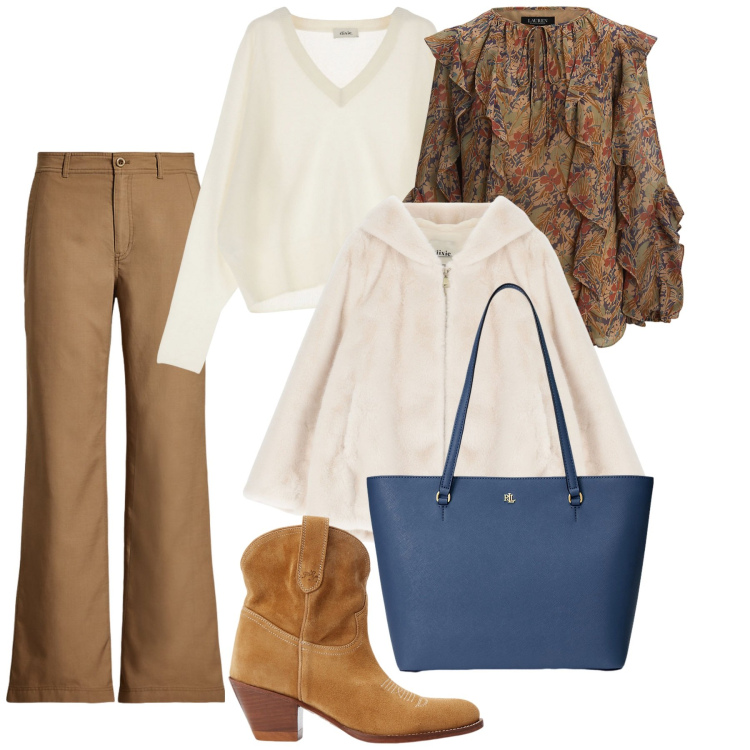 Outfit donna - Urban Escape. Stile Urban per Tutti i giorni. Abbinamento con blazer, pullovers, stivaletti, borse tote, camicie, pantaloni.