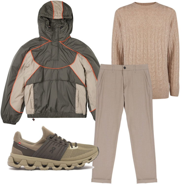 Outfit uomo - Minimal. Stile Casual per Tutti i giorni. Abbinamento con giacche, pantaloni, sneakers, maglieria.