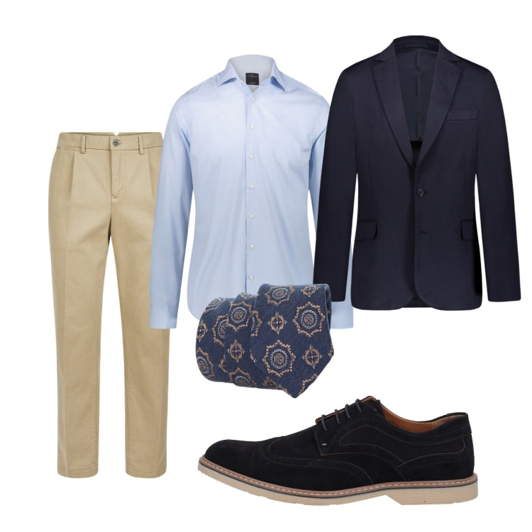 Outfit uomo - Saldi. Stile Business/Elegante per Ufficio. Abbinamento con scarpe stringate, cravatte, camicie, giacche, pantaloni.