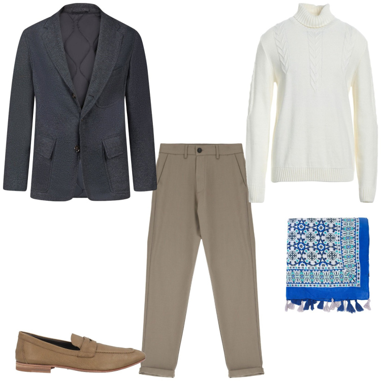 Outfit uomo - Total look #2038813. Stile Trendy per Tutti i giorni. Abbinamento con scarpe stringate, maglieria, sciarpe, pantaloni, giacche.