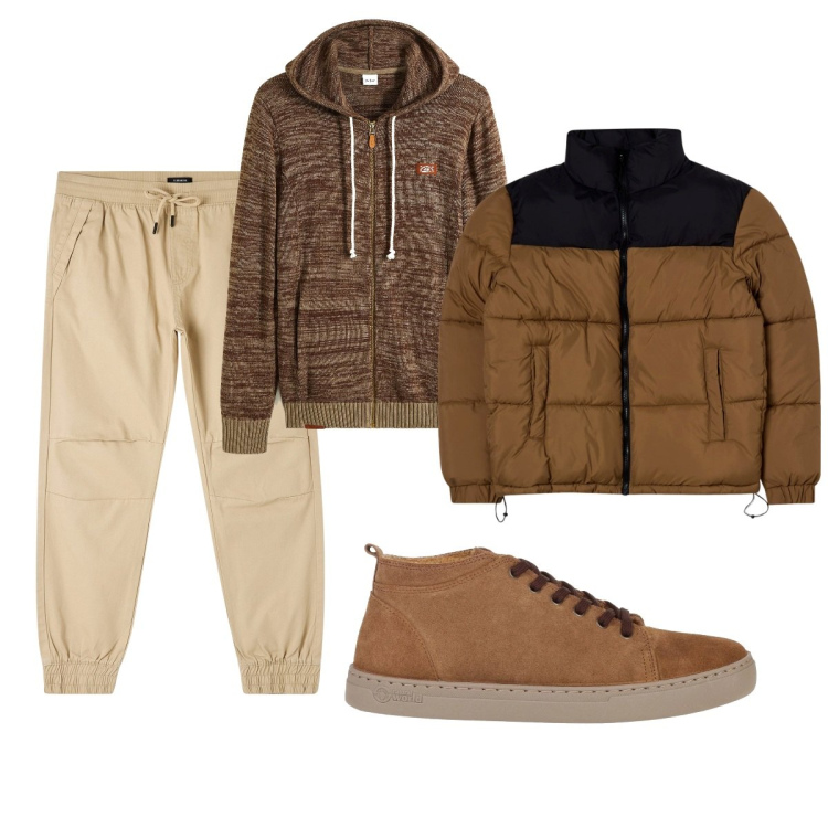 Outfit uomo - Total look #2038903. Stile Casual per Tutti i giorni. Abbinamento con cardigans, sneakers alte, pantaloni, giacche.