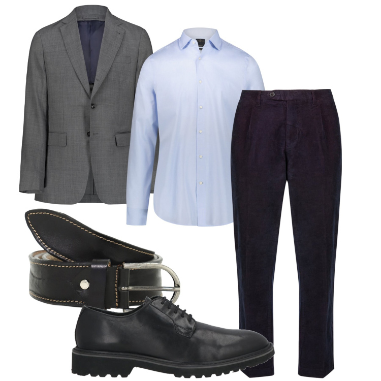 Outfit uomo - La giacca grigia. Stile Business/Elegante per Cerimonia. Abbinamento con scarpe stringate, cinture, camicie, pantaloni, abiti.
