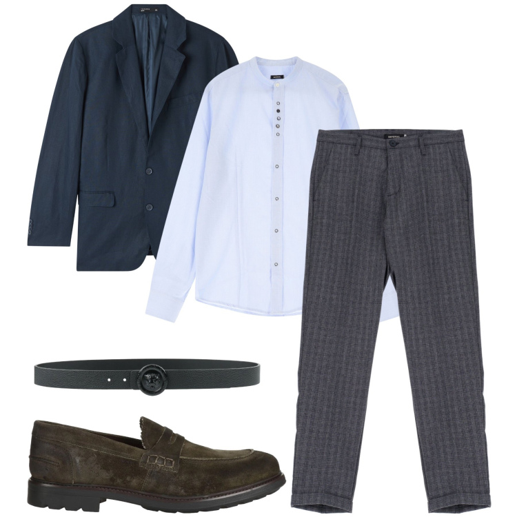 Outfit uomo - I mocassini scamosciati. Stile Trendy per Serata speciale. Abbinamento con scarpe stringate, cinture, giacche, camicie, pantaloni.