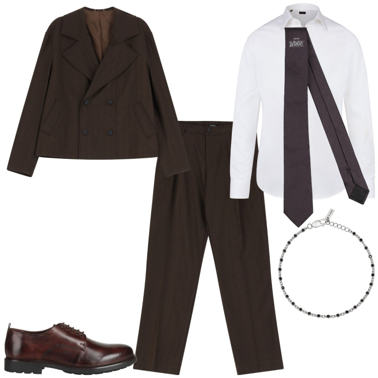 Outfit uomo - Meraviglioso completo Imperial. Stile Business/Elegante per Cerimonia. Abbinamento con cravatte, scarpe stringate, braccialetti, giacche, pantaloni, camicie.