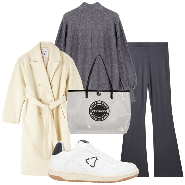 Outfit donna - Relax post feste - @ste71. Stile Bon Ton per Tutti i giorni. Abbinamento con sneakers, leggings, cappotti, shopping bag, maglieria.