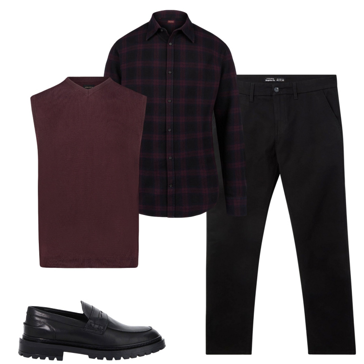 Outfit uomo - La camicia a quadri. Stile Casual per Tutti i giorni. Abbinamento con scarpe stringate, pantaloni chino, camicie, gilet.