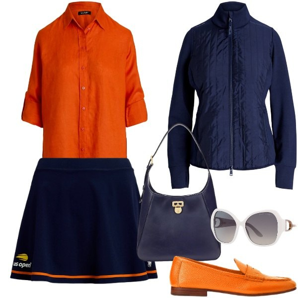 Outfit donna - Gonne midi per ogni occasione. Stile Bon Ton per Ufficio. Abbinamento con occhiali da sole, minigonne, borse a spalla, mocassini, blazer, camicie.