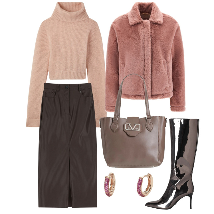 Outfit donna - Una gonna in gennaio - @danipoetessa73. Stile Chic per Serata fuori. Abbinamento con stivali, borse a mano, orecchini, maglieria, cappotti, gonne longuette.