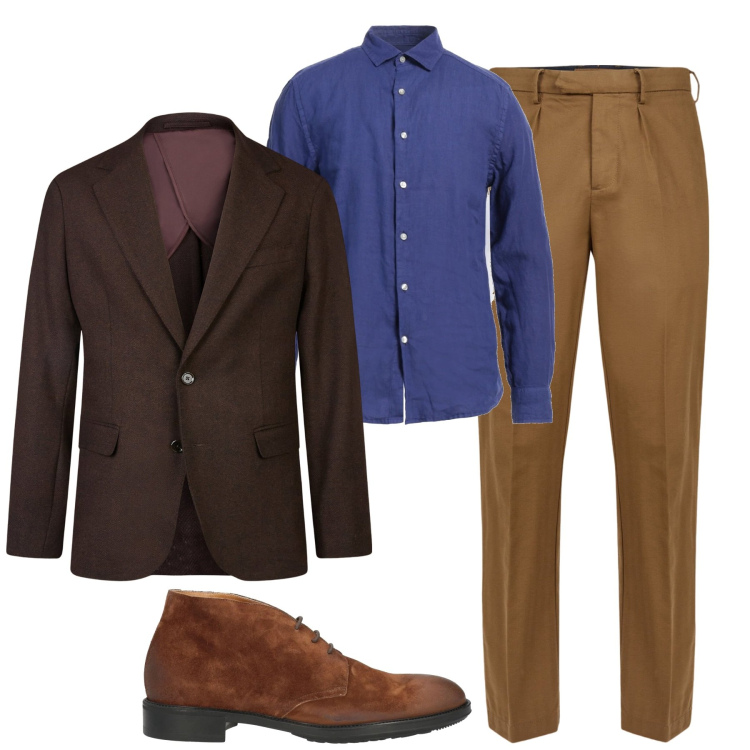 Outfit uomo - Gennaio. Stile Business/Elegante per Tutti i giorni. Abbinamento con stivali e stivaletti, camicie, pantaloni, giacche.