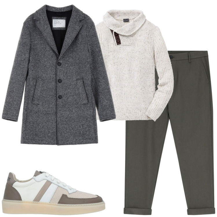 Outfit uomo - City. Stile Urban per Tutti i giorni. Abbinamento con maglieria, sneakers, pantaloni, cappotti.