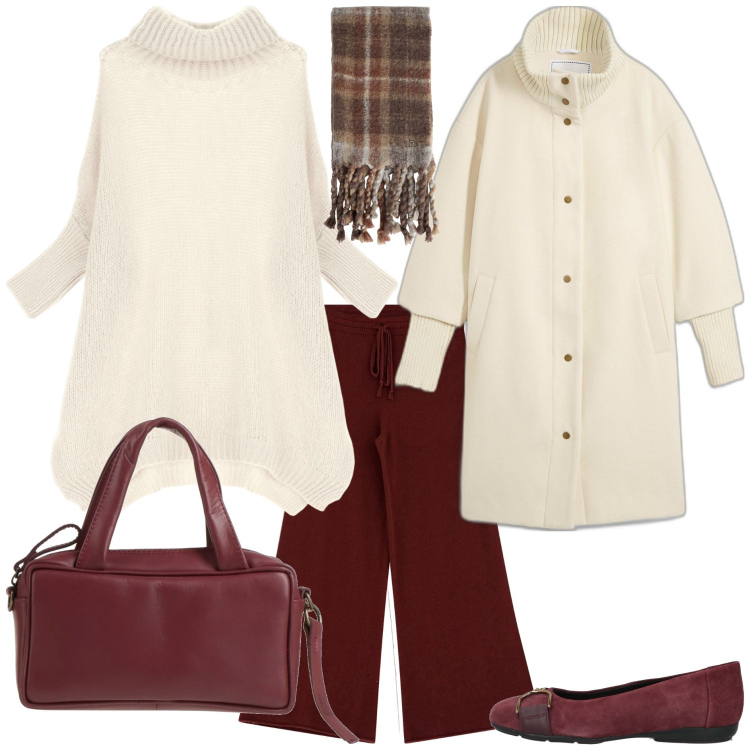 Outfit donna - Relax post feste - @ste71. Stile Minimal per Tutti i giorni. Abbinamento con cappotti, sciarpe, borse a mano, ballerine, maglieria, pantaloni.