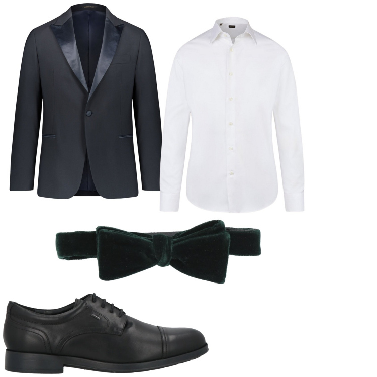 Outfit uomo - Smoking classico uomo. Stile Business/Elegante per Serata speciale. Abbinamento con cravatte, scarpe stringate, abiti, camicie.