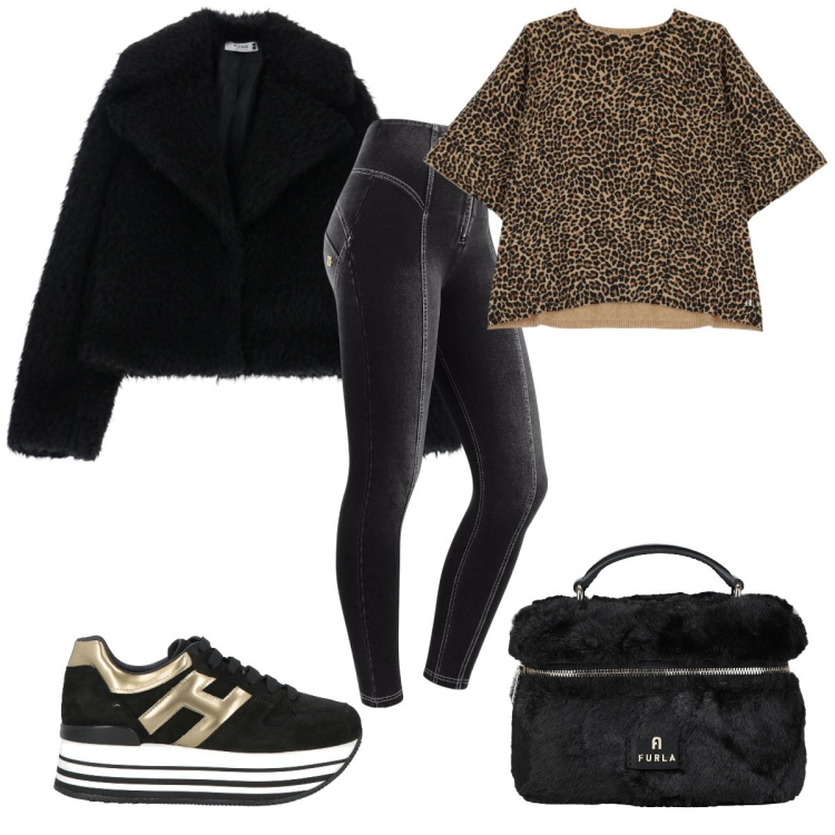 Outfit donna - Total look #2040922. Stile Basic per Tutti i giorni. Abbinamento con borse a mano, sneakers, blazer, jeggings, t-shirt.