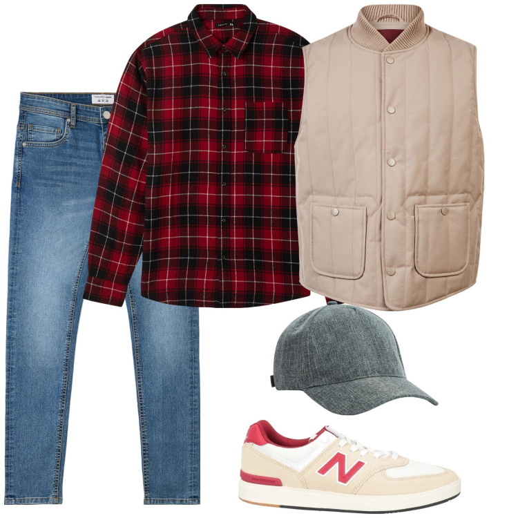 Outfit uomo - Stile americano. Stile Casual per Tutti i giorni. Abbinamento con sneakers, cappelli, jeans skinny, camicie, piumini.