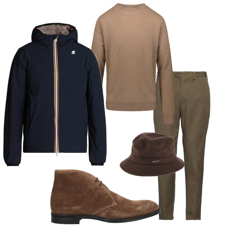 Outfit uomo - Gennaio in ufficio. Stile Urban per Ufficio. Abbinamento con cappelli, stivali e stivaletti, pantaloni, giacche, maglieria.