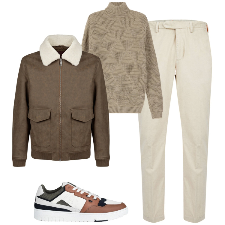 Outfit uomo - City. Stile Urban per Tutti i giorni. Abbinamento con sneakers, maglieria, giacche, pantaloni.