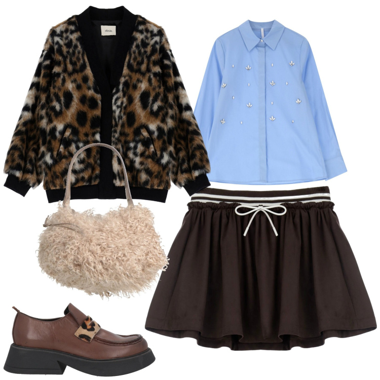 Outfit donna - City. Stile Urban per Tutti i giorni. Abbinamento con mocassini, borse a secchiello, camicie, gonne, blazer.