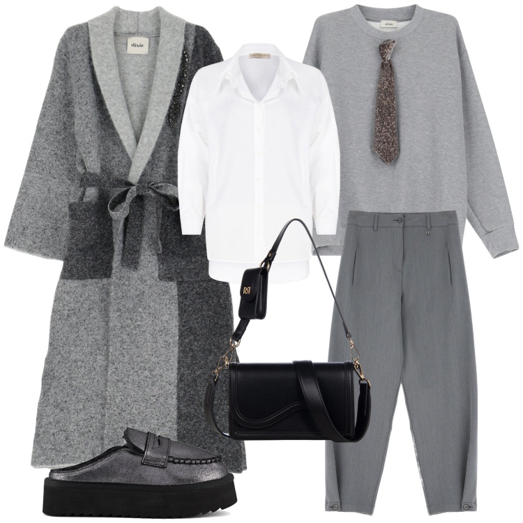 Outfit donna - Urban look. Stile Urban per Ufficio. Abbinamento con camicie, pochette, felpe, cappotti, pantaloni, mocassini.