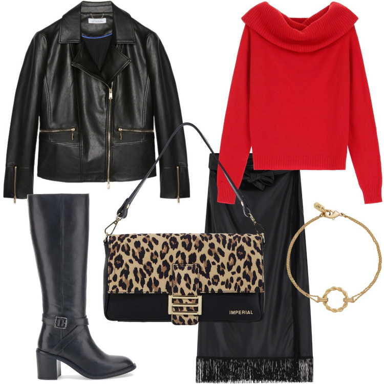 Outfit donna - Gonne midi per ogni occasione. Stile Chic per Ufficio. Abbinamento con borse a spalla, maglieria, gonne longuette, braccialetti, stivali, blazer.