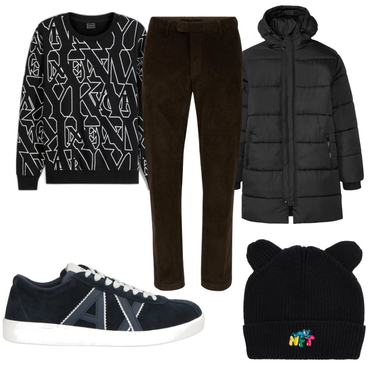 Outfit uomo - Total look #2041272. Stile Trendy per Tutti i giorni. Abbinamento con sneakers, giacche, felpe, pantaloni, cappelli.